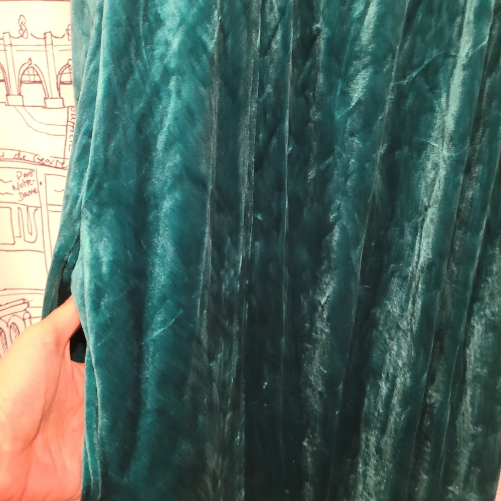 Vintage Emerald Green Velvet SFAntastic Sacks Fifth Avenue Nightgown Housecoat - Picture 7 of 10